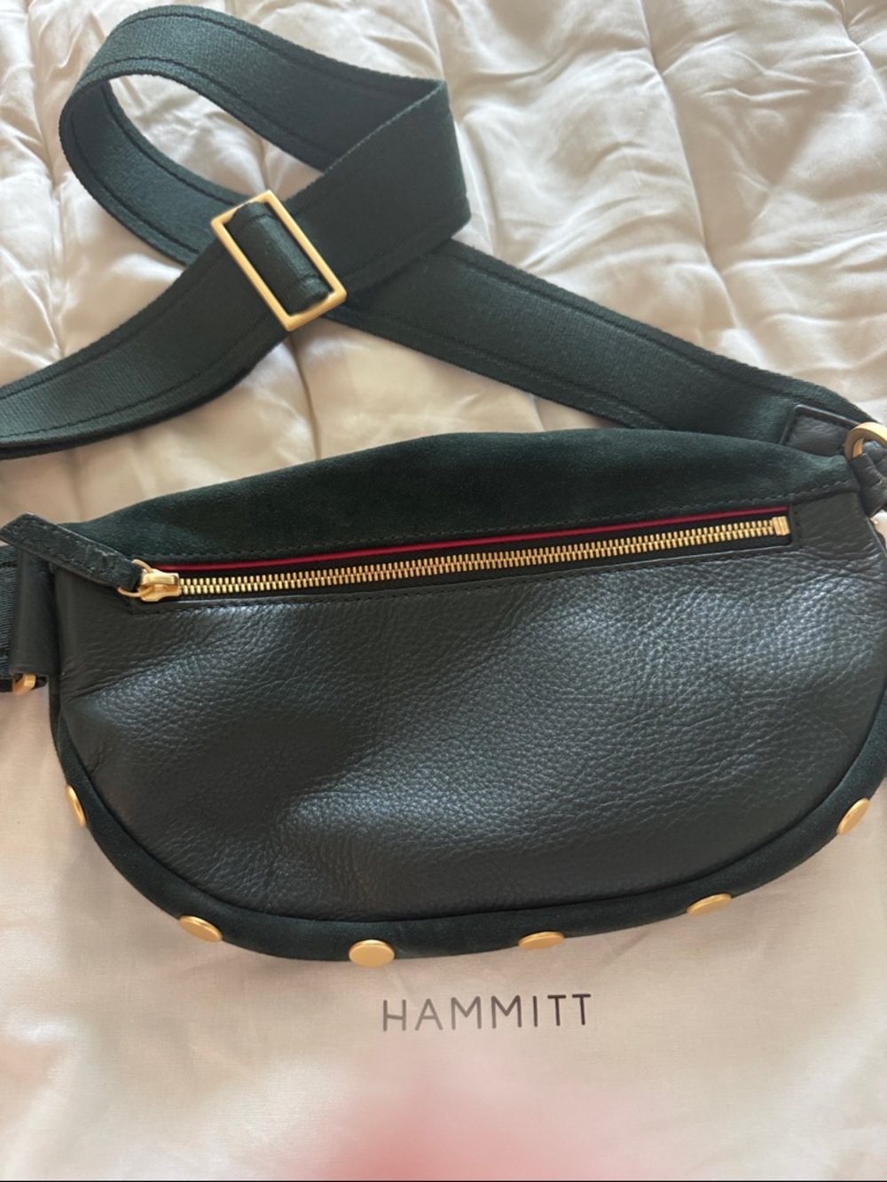 Hammitt Charles Medium Crossbody in Green Room Suede - Picture 3 of 5